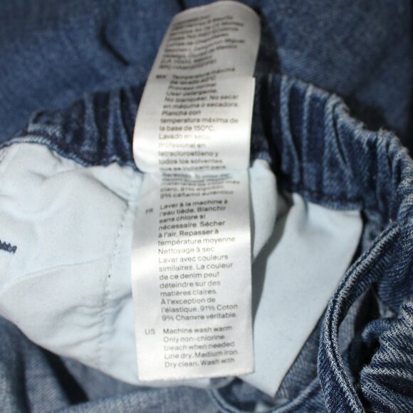 COS ELASTICATED-WAIST DENIM TROUSERS Oversize Blue size XS - Picture 6 of 6